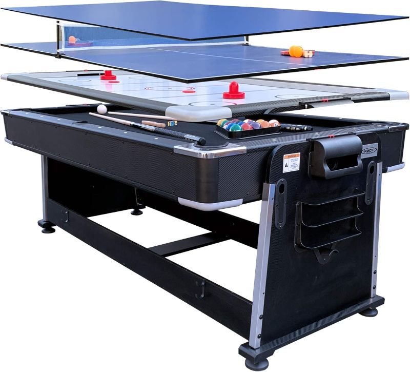 Photo 1 of ***(FACTORY SEALED)***
RACK Triad 7-Foot 3-in-1 Multi Game Swivel Billiard/Pool Table