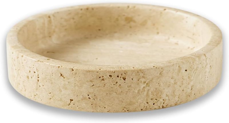 Photo 1 of 100% Travertine Wine Coaster- Marble Wine Bottle Chilled Coaster - Absorbent Cork Holder Tray- Gift for Wine Lover