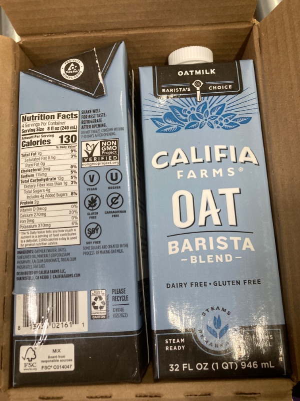 Photo 2 of Califia Farms Oat Barista Blend Oat Milk - 6qt