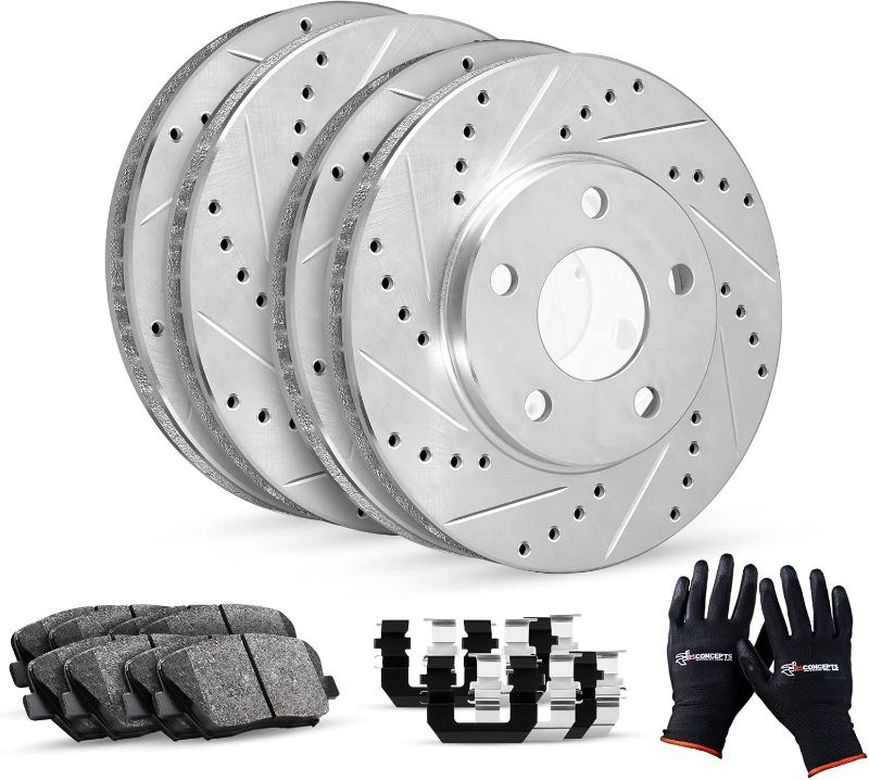 Photo 1 of  Top Quality R1 Concepts Front Rear Brakes Pads and Rotors Kit| Brakes Rotors| Brakes and Rotors Kit Front and Rear| Ceramic Brakes and Rotors Kit|Hardware| Fit 2007-2016 Acura RDX, Honda Accord