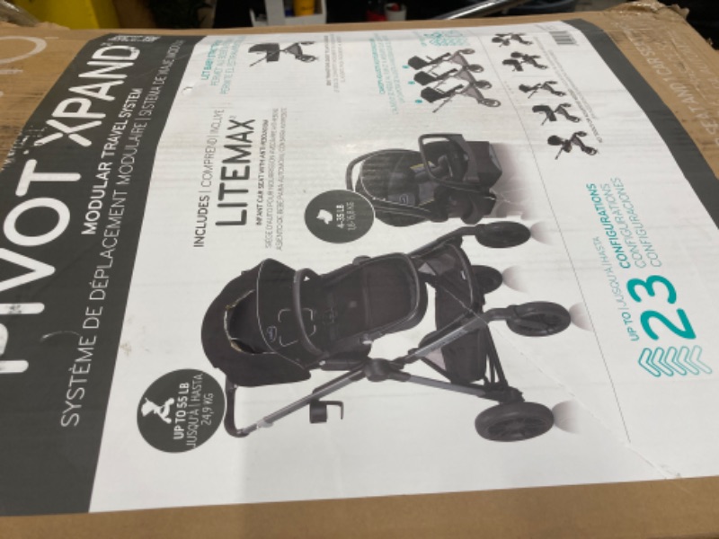 Photo 1 of Evenflo Pivot Xpand Modular Travel System with LiteMax Infant Car Seat with Anti-Rebound Bar (Ayrshire Black)