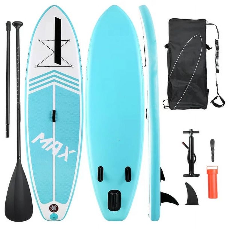 Photo 1 of 10' Inflatable Stand up Paddle Board 6' Thick SUP Paddle Board with Paddleboard Accessories Triple Action Pump Fishing Green
