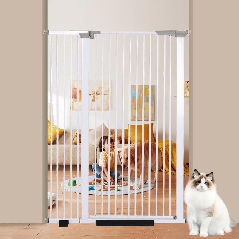 Photo 1 of 59.1'' Extra Tall Cat Gate,30.3''-40.9'' Wide Auto Close Pet Gate,Include 8.27'' Extension Kits,Cat Gate for Doorway with Safety Lock,Use of No-Drill Pressure Mount Extra Tall Gates for Cats
