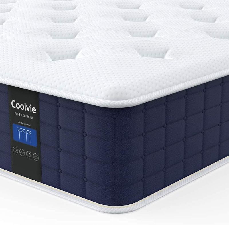 Photo 1 of Coolvie Twin Mattress, 10 Inch Twin Size Hybrid Mattress, Individual Pocket Springs with Memory Foam, Bed in a Box, Cooler Sleep with Pressure Relief and Support
