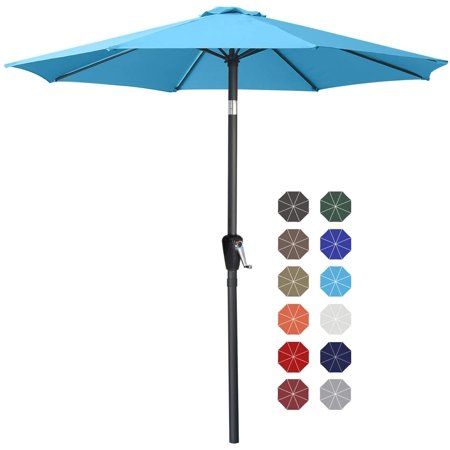 Photo 1 of ABCCANOPY 7.5FT Patio Umbrella with Push Button Tilt 13+Colors Turquoise
