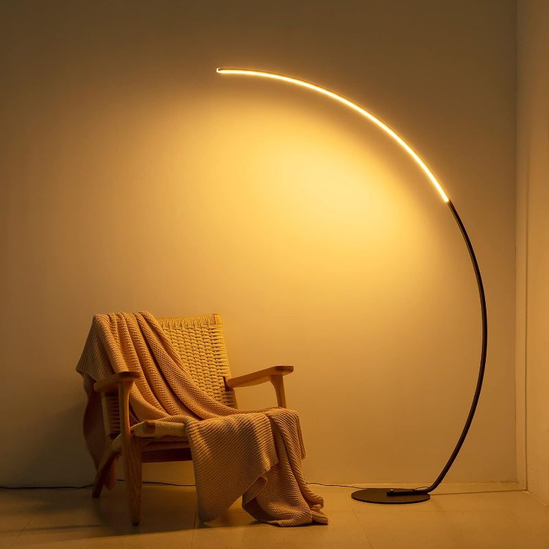 Photo 1 of NUÜR Arc Floor Lamp, 67" Tall Gold LED Modern Standing Floor Lamp with Remote Control, Arched Bright Floor Lamps for Living Room Bedroom Office Home