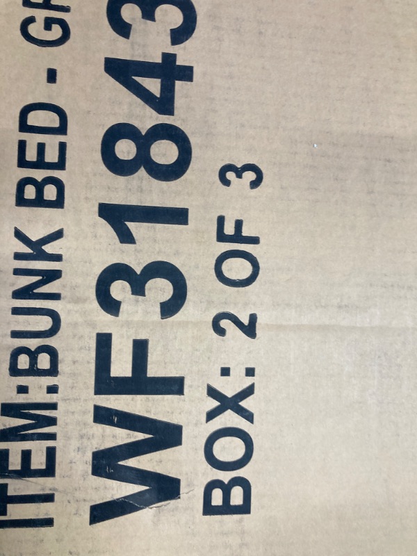 Photo 3 of *ONLY TWO  BOXES OF THE WHOLE SET- MISSING ONE BOX*SOFTSEA L Shaped Bunk Bed Full Over Twin with Drawers and Shelf for Storage, Wood Bunk Bed Frame with Desk and Stairs, Full-Length Guardrail and No Box Spring Needed(Gray)