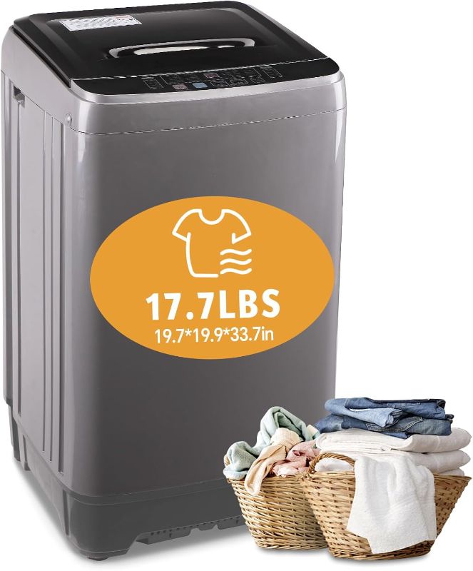 Photo 1 of ***(PARTS ONLY)***
Washing Machine Washer Machine, 17.7lb/1.25cu.ft Washer Dryer Combo All In One (Semi-Dry) Apartment Dorms Laundry Compact Portable Washer Gray, LED Display, 8 Water Levels, 10 Wash Programs