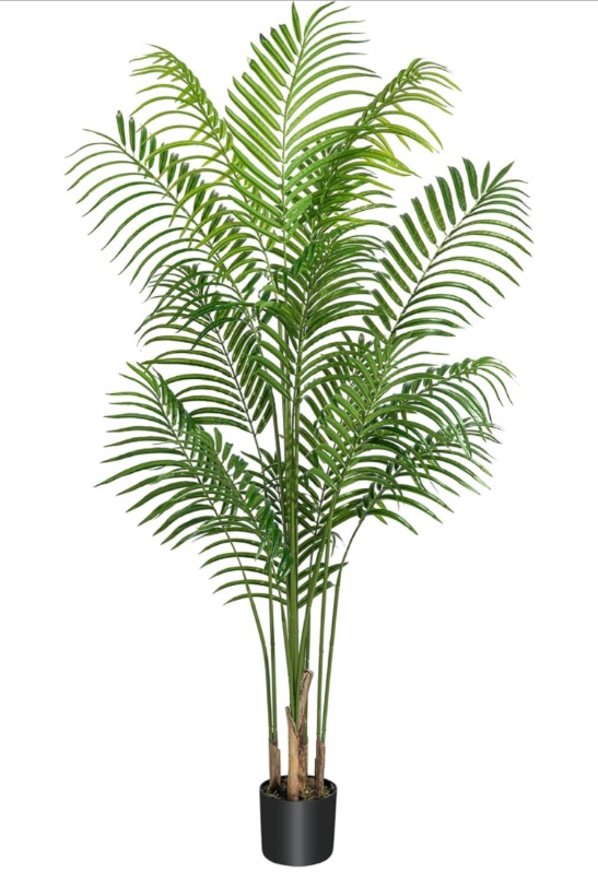 Photo 1 of Kacorn Artificial Areca Palm Tree 5FT Tall Fake Tropical Plants, Realistic Palm Fronds and Trunks, 60” Dypsis Lutescens Trees for Home Garden Indoor Outdoor Office Decor https://a.co/d/aN9d7yL