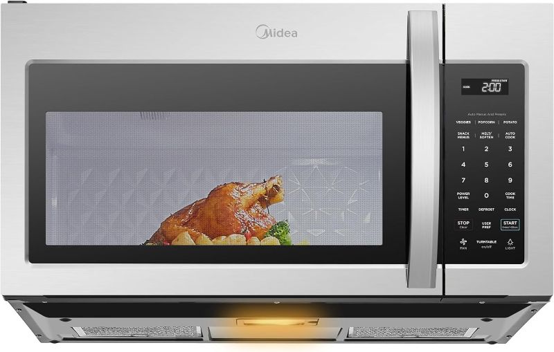 Photo 1 of Midea MOR17BSA-SS 1.7 Cu.ft. Over the Range Microwave Oven with Smart Touch Panel, Auto Cooking Menu, 1000 W, 300 CFM Ventilation, in Stainless Steel
