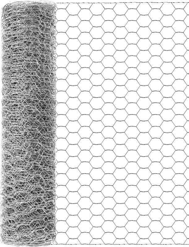 Photo 1 of 16in x 82ft Chicken Wire, TOYPOPOR 40cm x 25m Poultry Wire Netting Hexagonal Galvanized Mesh Garden Fence Barrier for Pet Rabbit Chicken Fencing (16In x 82FT)
