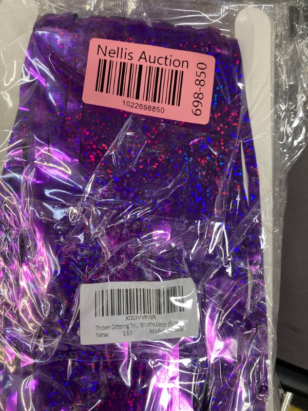 Photo 2 of 3 Pack Purple Thicken Glittering Tinsel Foil Fringe Curtain Party Decorations 3.2x8.2ft, Photo Backdrop for Birthday Bachelorette Bridal Shower Baby Shower Graduation Party, Party Streams Décor