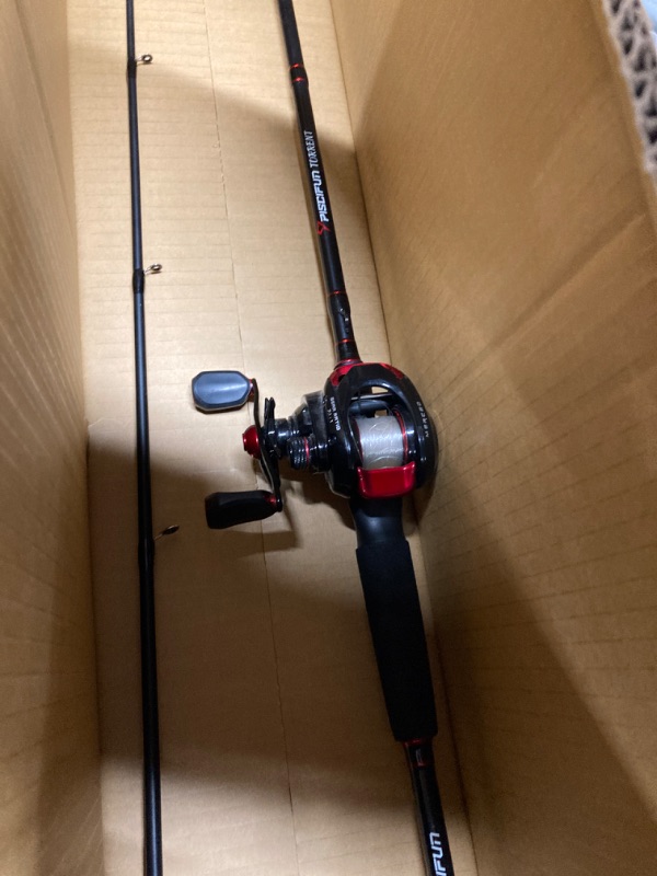 Photo 2 of Abu Garcia Zata 7' Fishing Rod and Baitcast Low Profile Reel Combo, Magnetic Braking System, 24-Ton Graphite Construction, Graphite Body & Sideplates, Left Handle Position