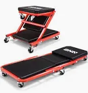 Photo 1 of ?DNA MOTORING TOOLS-00186 40 Inches 2 IN 1 Rolling Folding Car Creeper/Seat, 6 Pcs 2" Casters, 150kg Weight Capacity, Red https://a.co/d/5NsGM6g