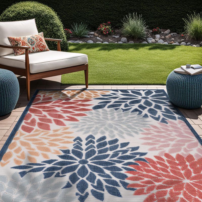 Photo 1 of 
Beverly Rug Outdoor Rug 8x10 Modern Floral Tropical Area Rugs for Indoor and Outdoor Patio Easy to Clean Non Shedding Living Room Porch Garden Washable Outside Carpet (8 x 10 Multicolor) https://a.co/d/cd5gfPv