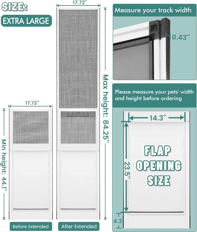 Photo 1 of FANTREK Extra Large Dog Door for Sliding Door - X Large Dog Door for Sliding Glass Door - Pet Door for Patio Slider Insert https://a.co/d/eEs8PgN