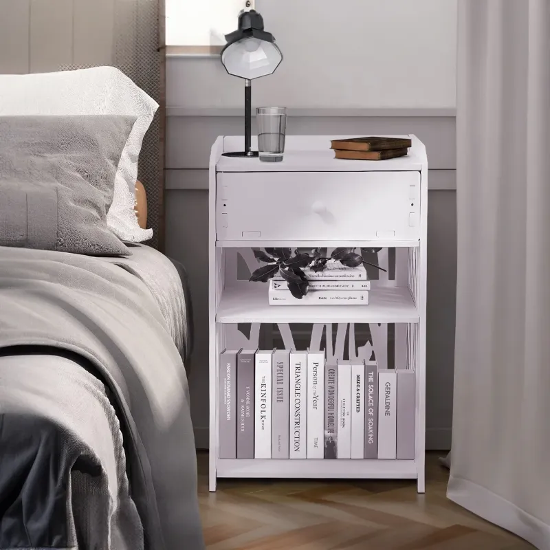 Photo 1 of Nightstand,Side Table,ZPL White Nightstand with Drawer,Modern End Table for Bedroom Living Room