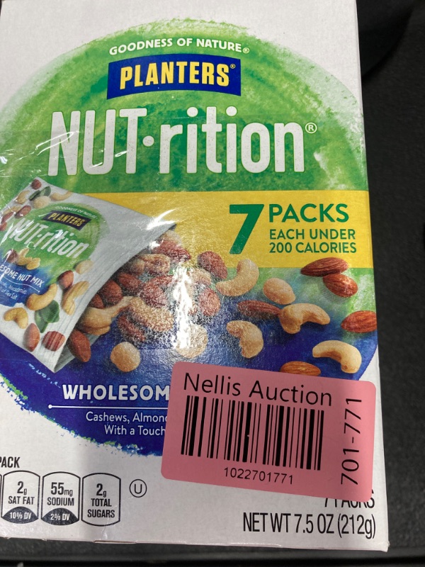 Photo 1 of 2 Boxes- NUT-rition Wholesome Nut Mix with Cashews Almonds Macadamias & Sea Salt 7 Ct Packs