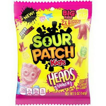 Photo 1 of (Price/CASE)Sour Patch 00516 5Oz Spk Big Heads Peg Bag 12
