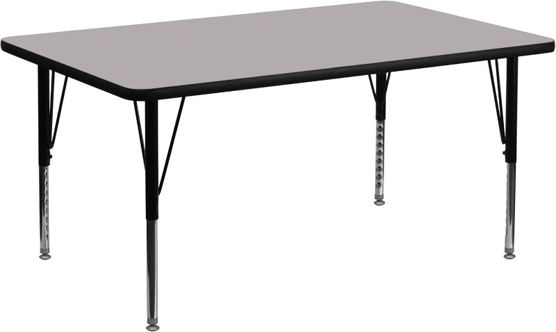 Photo 1 of Flash Furniture Wren 24''W x 48''L Rectangular Grey Thermal Laminate Activity Table - Height Adjustable Short Legs
***no table top, legs only***