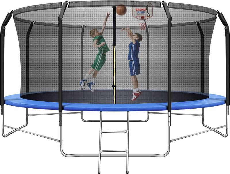 Photo 1 of ** read comments** 14FT Trampoline Kids & Adults, ASTM Approved Heavy Duty Outdoor Trampoline with Safety Enclosure Net, Ladder, Jumping Mat