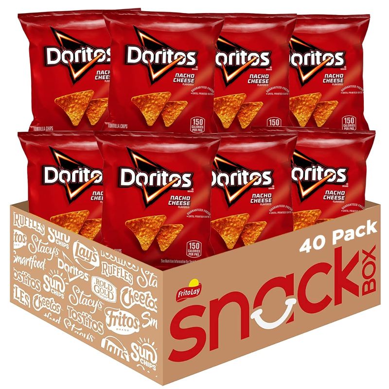 Photo 1 of Doritos Flavored Tortilla Chips, Nacho Cheese, 1 Ounce (Pack of 40)

