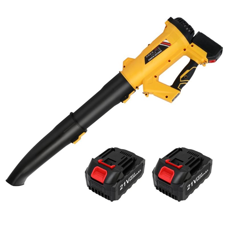 Photo 1 of Battery Powered Leaf Blower with 2x6000mAh Batteries, 21V Cordless Leaf Blower, Electric Leaf Blowing Machine with 6 Speed Mode, 170MPH for Patio Garden Lawn Cleaning Snow Dust Blowing
