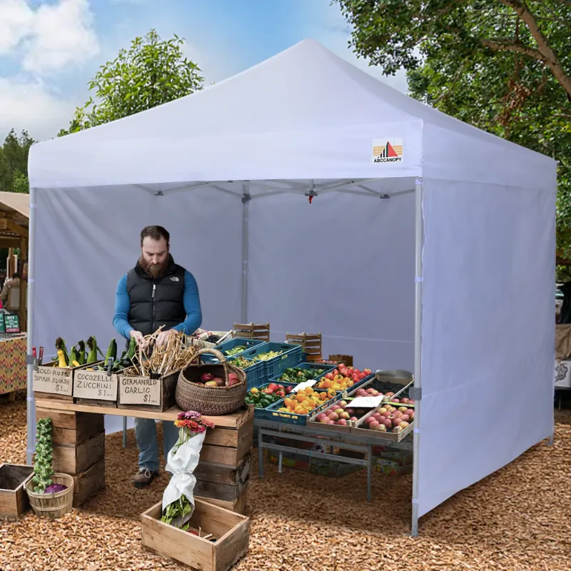 Photo 1 of ABCCANOPY 10 ft x 10 ft Metal Pop-Up Commercial Canopy Tent with walls, White