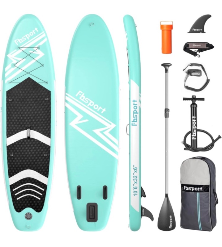 Photo 1 of FBSPORT 11' Premium Stand Up Paddle Board, Yoga Board with SUP Accessories & Carry Bag | Wide Stance, Surf Control, Non-Slip Deck, Leash, Paddle and Pump for Youth & Adult