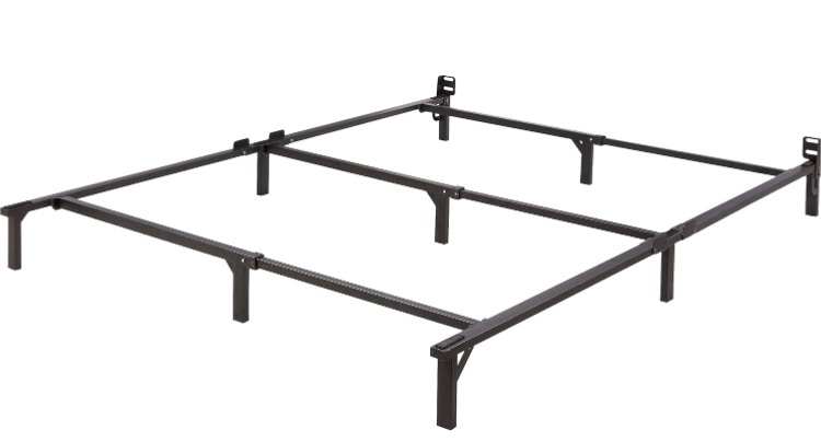 Photo 1 of Amazon Basics Metal Bed Frame, 9-Leg Base for Box Spring and Mattress, Queen, Tool-Free Easy Assembly, 79.5" L x 60" W x 7" H, Black
