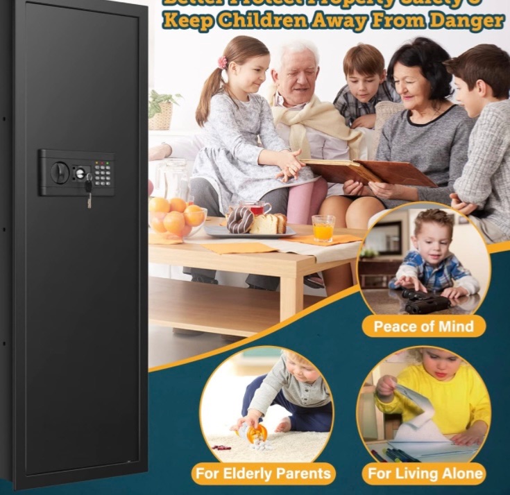 Photo 1 of 43.5" Tall Fireproof Wall Safe Between Stud, Heavy Duty Flush In Wall Safe With Digital Keypad & Removable Shelf, Hidden Gun Safe, Security Home Wall Safes For Storage Firearms Money Medicine