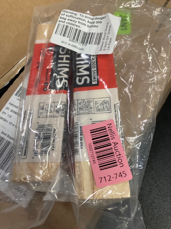 Photo 1 of Nelson Wood Shims - DIY Bundle Wood Shims 8-Inch Shims, High Performance Natural Wood, 100% Kiln Dried - 1 Pack (12 Shims Total)