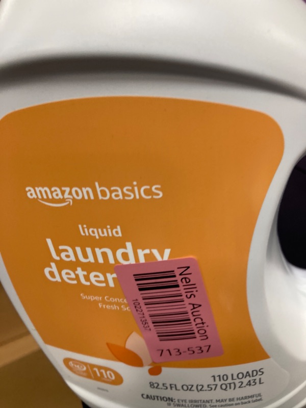 Photo 2 of Amazon Basics Concentrated Liquid Laundry Detergent, Fresh Scent, 110 Count, 82.5 Fl Oz (Previously Solimo)