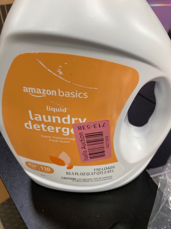 Photo 2 of Amazon Basics Concentrated Liquid Laundry Detergent, Fresh Scent, 110 Count, 82.5 Fl Oz (Previously Solimo)