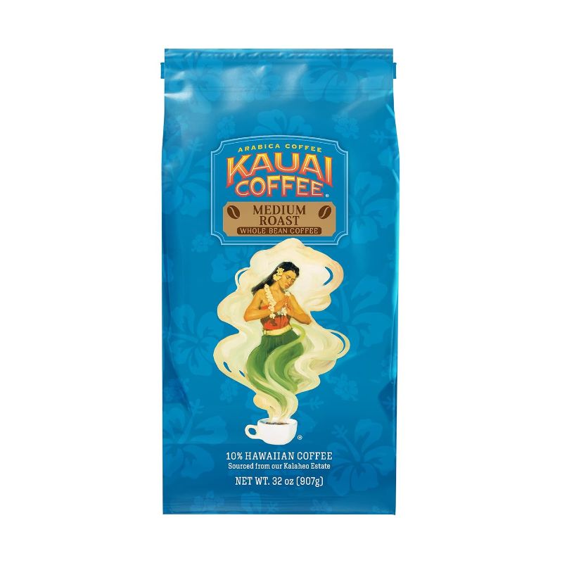 Photo 1 of Kauai Coffee Koloa Estate Medium Roast - Whole Bean Coffee, 32 oz. Package
