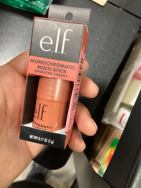 Photo 2 of e.l.f. Monochromatic Multi Stick, Luxuriously Creamy & Blendable Color, For Eyes, Lips & Cheeks, Bronzed Cherry, 0.17 Oz (5g)