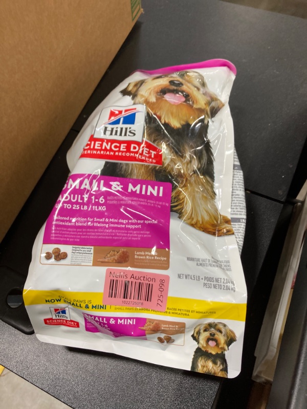 Photo 1 of Hills Science Diet Small and Toy Breed Adult Dog Food, Lamb Meat And Recipe - 4.5 lb bag