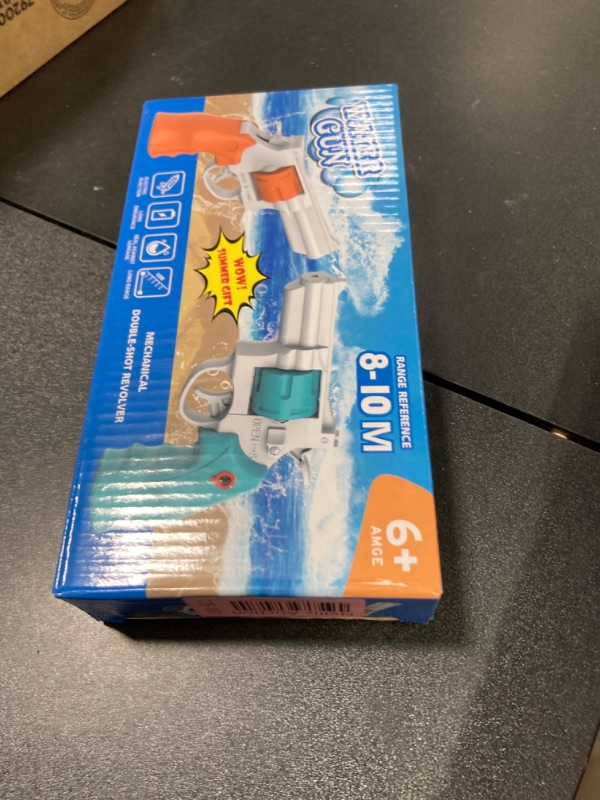 Photo 1 of 2 Pack Water Guns for Kids, Small Manual Toy Gun for Boys Girls Toddlers, Outdoor Summer Swimming Pool Toys, Birthday for Ages 3-5 4-8 8-12, Blue and Orange