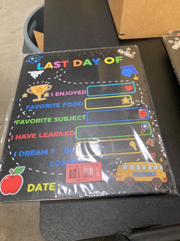 Photo 2 of 
SEVADA First Day of School Board Sign, 14x11 in Back to School Chalkboard Sign, Double-Sided My First Day of School Sign Reusable, 1st and Last Day of Grade...