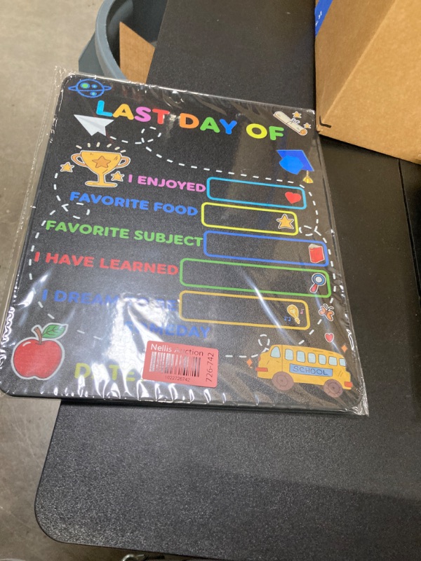 Photo 2 of 
SEVADA First Day of School Board Sign, 14x11 in Back to School Chalkboard Sign, Double-Sided My First Day of School Sign Reusable, 1st and Last Day of Grade...