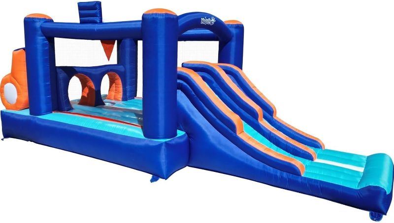 Photo 1 of 17.7 ft x 7.5 ft Inflatable Obstacle Course Bounce House with 2 Racing Slides,Large Jumping House,Tunnels and Climbing with Blower