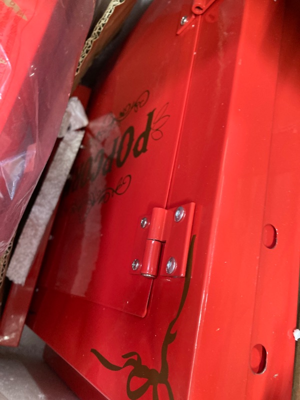 Photo 3 of *** DENT, DAMAGED*** Popcorn Machine with Cart – 6oz Popper with Stainless-steel Kettle, Heated Warming Deck, and Old Maids Drawer by Great Northern Popcorn Company (Red)