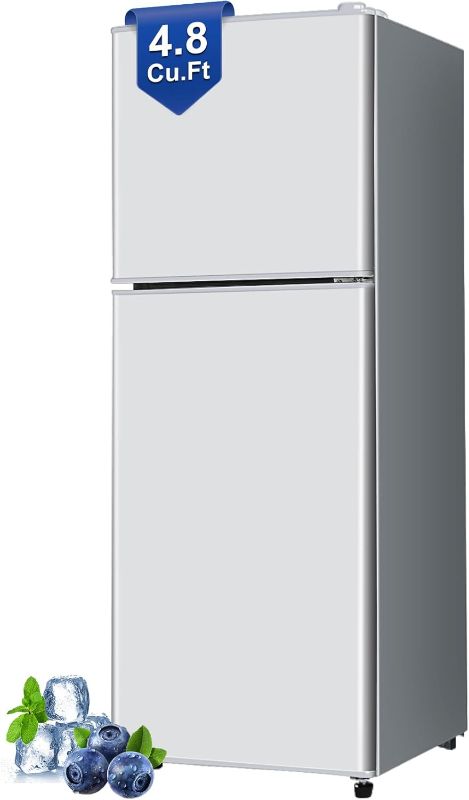 Photo 1 of  Fridge With Freezer, 4.8 Cu. Ft.Refrigerator With 2 Doors, Apartment Size Refrigerator with Freezer Combo for Bedroom, Office, Kitchen, Apartment, Dorm