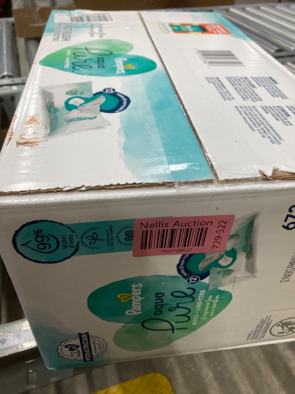 Photo 3 of ***THESE ARE THE WIPES ONLY, MISSING TWO PACKS****Pampers Pure Protection Disposable Baby Diapers Starter Kit (2 Month Supply), Sizes 1 (198 Count) & 2 (186 Count) with Aqua Pure Sensitive Wipes, 12X Pop-Top Packs (672 Count)