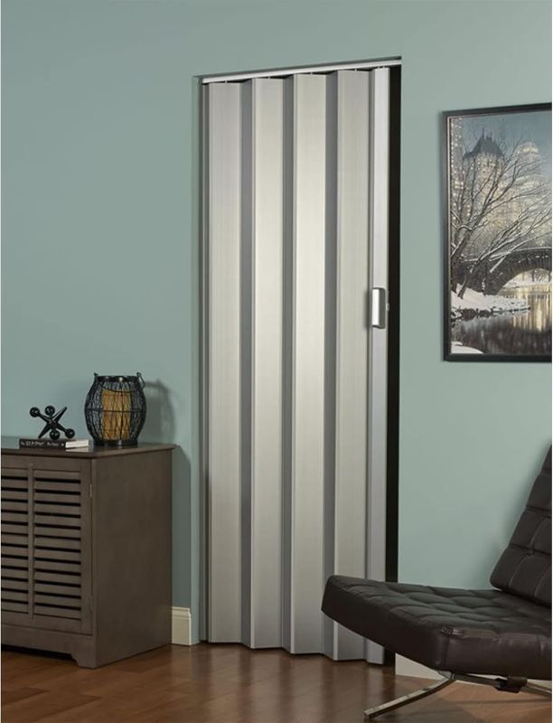 Photo 1 of  Home Products EL4880S Elite Interior Accordion Folding Door, 48 x 80 Inches, Satin Silver