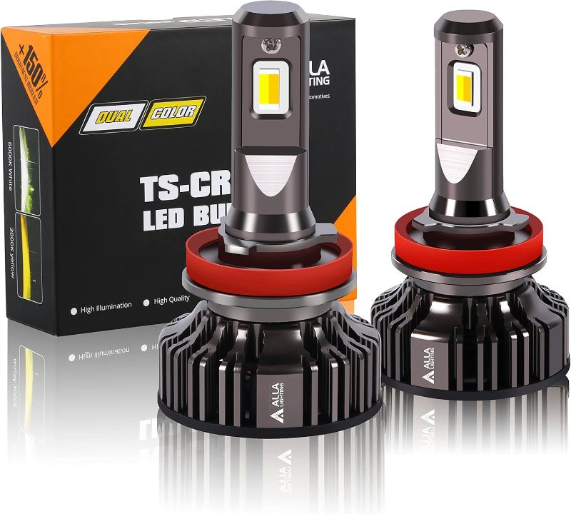 Photo 1 of Alla Lighting 10000Lms H8 H9 H11 LED Switchback Fog Lights, 6000K Xenon White/3000K Yellow Dual Color 12V, Extremely Super Bright