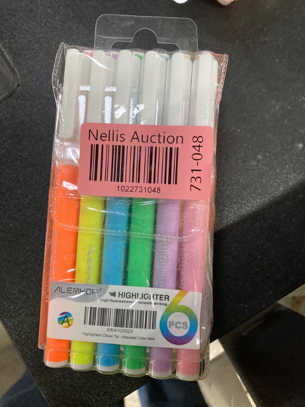 Photo 2 of (***4-Pack***) ALEMHOP Highlighters - Chisel Tip, Assorted Colors, Fluorescent Highlighter Pen for School Office Supplies, 6 Pack - Vibrant