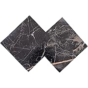 Photo 1 of 12x12 inch Self Adhesive Vinyl Tiles Waterproof Peel and Stick Black Marble Tiles for Bathroom Kitchen Bedroom Living Room etc