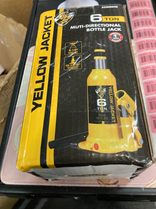 Photo 2 of ***MISSING HANDLE*** YELLOW JACKET 6 Ton Muti-Directional Welded Bottle Jack(12,000lb) for Car, Pickup, Truck, RV, Auto Repair