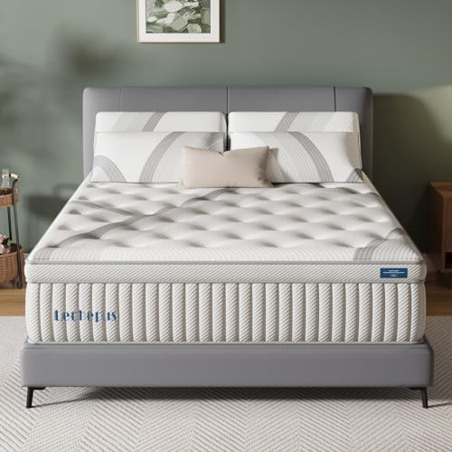 Photo 1 of 
Lechepus King Mattress,14Inch Memory Foam Hybrid Mattress with 7-Zone Pocket Spring,King Size Mattress in Box, Medium Plush Mattress for Back Pain Rel